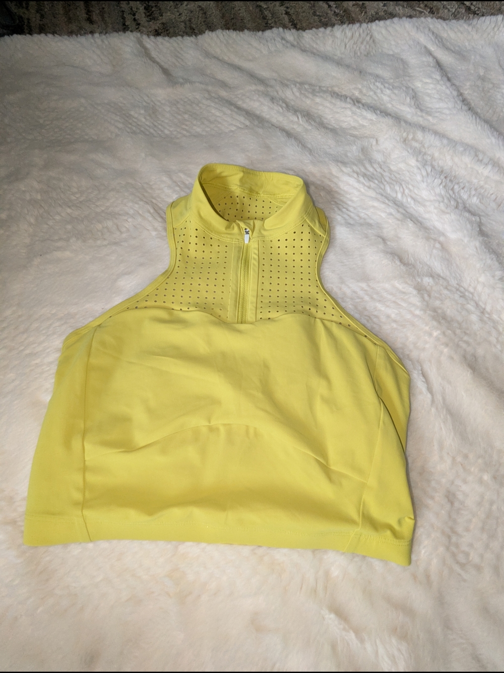 lululemon athletica Yellow High-Neck Zip Crop Tank